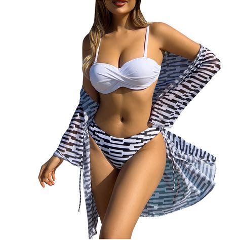 Qipopiq Bikinis For Women With Bikini Cover Up Mesh Blue Solid Color