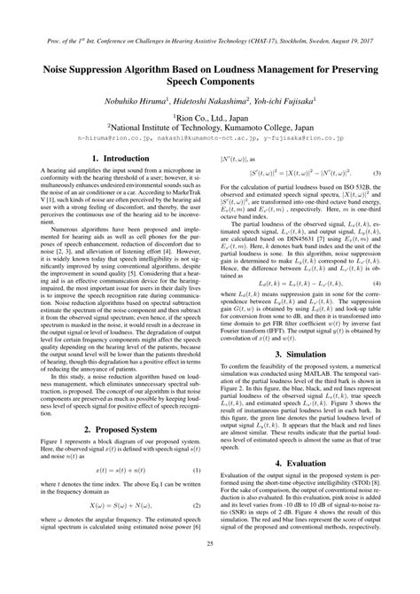 (PDF) Noise Suppression Algorithm Based on Loudness Management for Preserving Speech Components