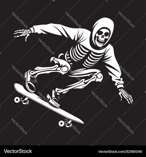 Ramp rattler skeleton on skateboard black logo Vector Image