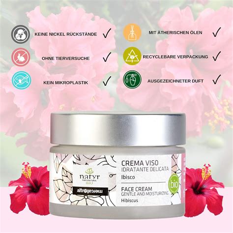 Organic Face Cream With Hibiscus For Sensitive Skin Italian Organic