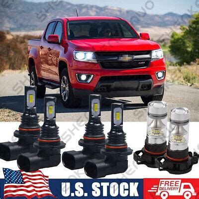 For Colorado 2015 2018 LED Headlights High Low Beam Fog Lights Bulbs