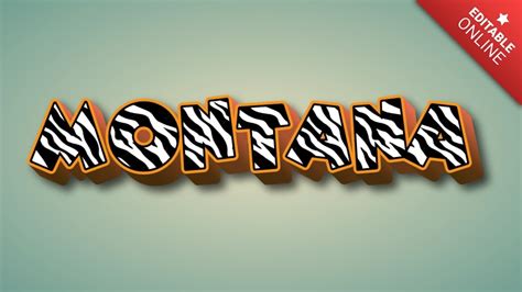 Montaña 3D Text Zebramuster Texteffekt Generator