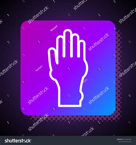 White Line Hand Psoriasis Eczema Icon Stock Vector (Royalty Free