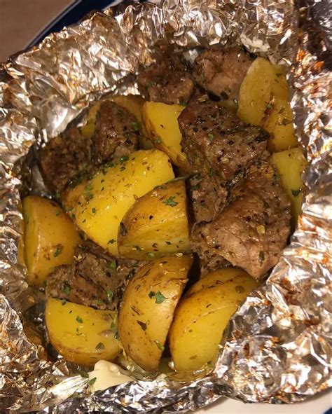 Air Fryer Garlic Steak And Potato Foil Packets Todays Recipe