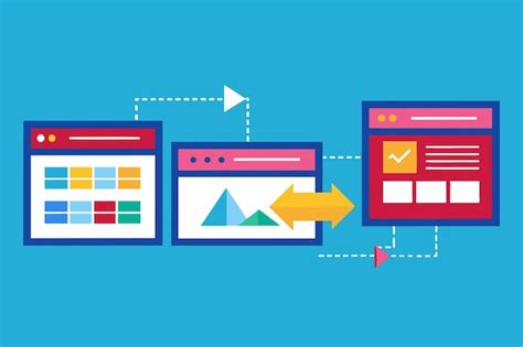 Ligação Entre Páginas Da Web - Uma ilustração digital do fluxo de conteúdo entre páginas da web que ...