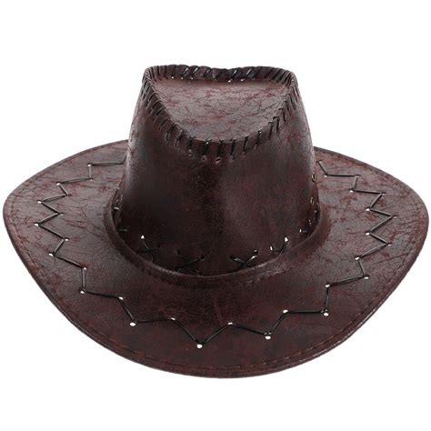 NUOLUX Cowboy Hat Imitation Leather Cowboy Hat Western Cowboy Hat for ...