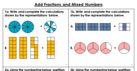 Add Fractions And Mixed Numbers Varied Fluency Classroom Secrets