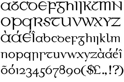 cobytype gaelic lettering