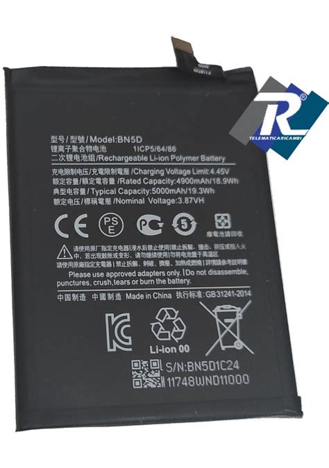 BATTERIA BN5D PER XIAOMI REDMI NOTE 11 11S POCO M4 PRO 5000 MAh SOST