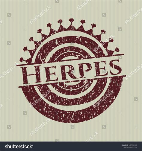 Red Herpes Distress With Rubber Seal Texture Royalty Free Stock