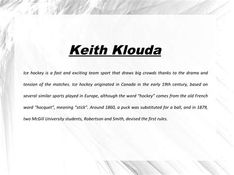 Ppt Keith Klouda A Brief History Of Ice Hockey Powerpoint