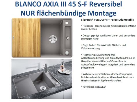 BLANCO AXIA III 45 S F Silgranit kaufen Spülenshop24