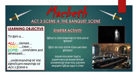 Macbeth: Act 3 Scene 4 - The Ghost (Banquet) Scene! | Teaching Resources