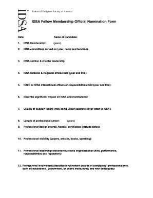 Fillable Online Idsa IDSA Fellowship Nomination Form Idsa Fax Email