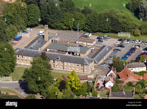 Aerial View Of Bury St Edmunds Police Station Suffolk Uk Stock Photo