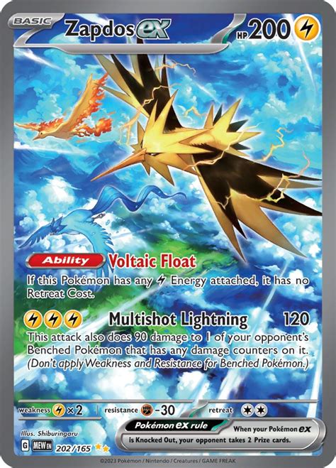 Zapdos Ex 202165 Sv Scarlet And Violet 151 Pokemon