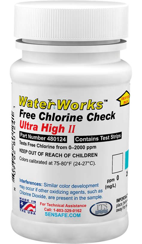 Prosource Scientific Sensafe Waterworks Free Chlorine Test Strips