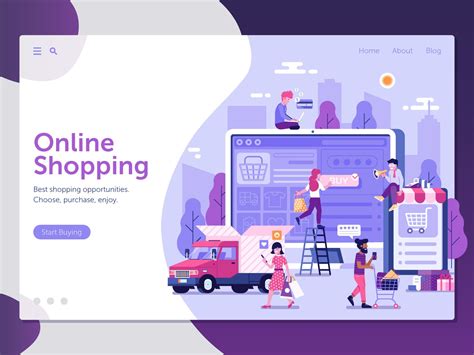 Online Shopping Website Design Landing Page Template Of Online Shopping