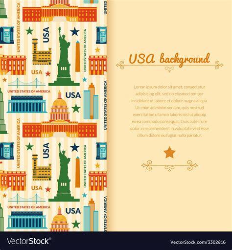 Landmarks of united states america background Vector Image