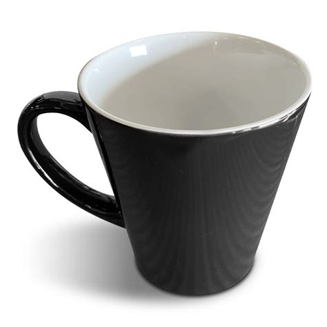 Taza Cónica Latte Negra Mágica Para Sublimación 12oz