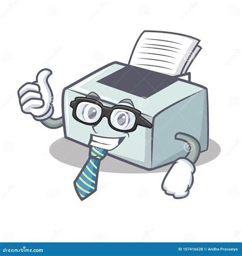 Businessman Printer Character Cartoon Style Stock Vector Illustration