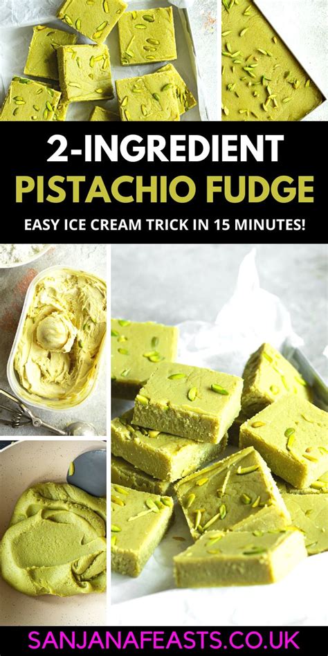 Two Ingredient Pistachio Fudge Easy Ice Cream Trick In 15 Minutes