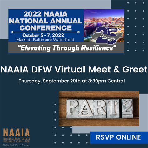 naaia dfw virtual meet greet  national conference attendees part