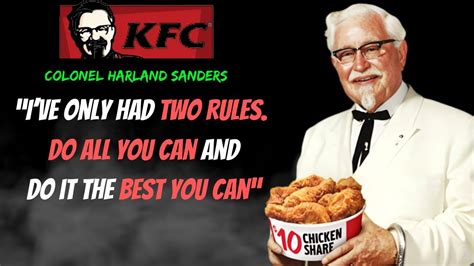 An Inspiring Story Of Kfc Founder Colonel Harland Sanders Youtube