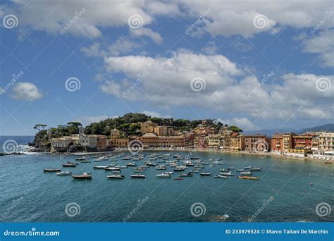 Aerial View Of The Baia Del Silenzio Bay Of Silence Beach In Sestri