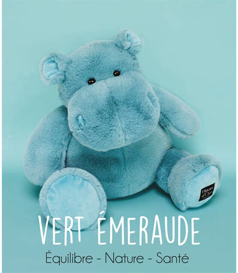 Histoire D Ours Peluche Hippopotame Vert Meraude Cm Ho Au