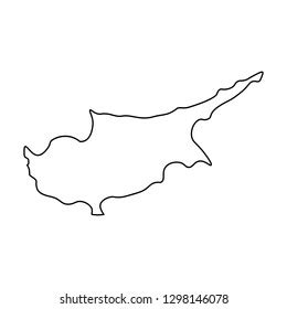 Map Cyprus Outline Silhouette Cyprus Map Stock Vector Royalty Free