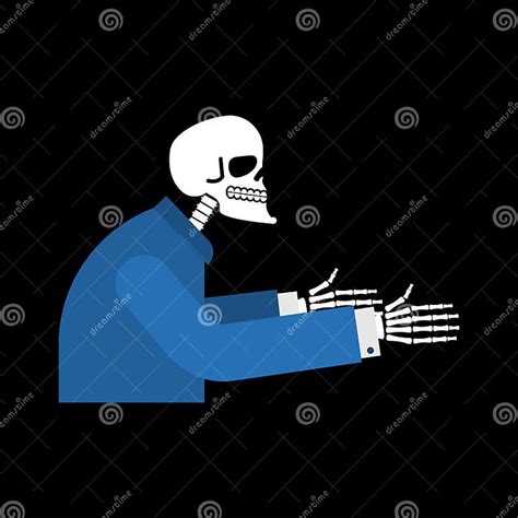 Skeleton In Business Suit Isolated Vector Illustration Stock Vector