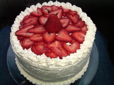 White Cake With Strawberries