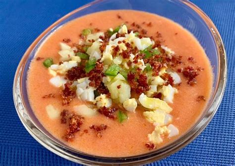 Crema De Gazpacho Asalmorejado Con Guarnici N De Verduras Jam N Y