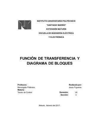 Funci N De Transferencia Y Diagrama De Bloques Pdf