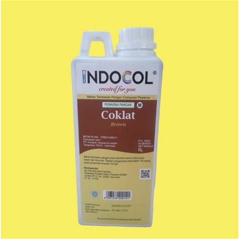 Jual Pewarna Cair Indocol Coklat Liter Shopee Indonesia