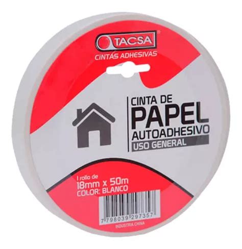 Cinta De Papel Blanca Enmascarar Pintor Tacsa Mm X Mts