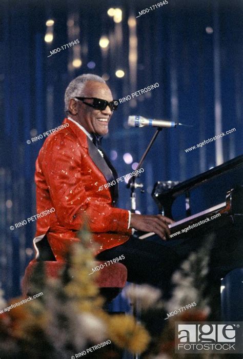 Ray Charles Singing At The 40th Sanremo Music Festival American Singer