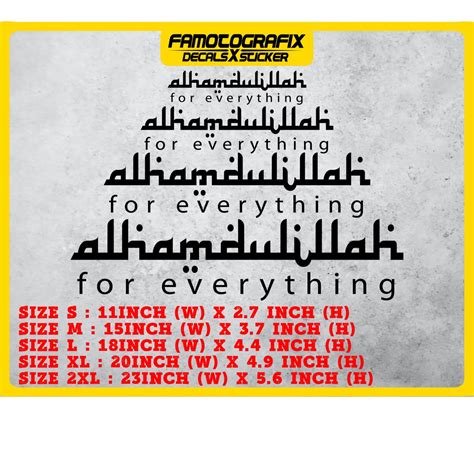 Sticker Alhamdulillah For Everything Type Car Sticker Kereta Myvi