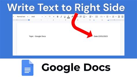 Write On The Right Side Of A Google Docs Youtube