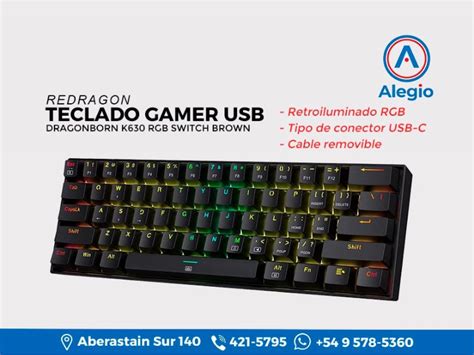 Teclado Gamer Usb Redragon Dragonborn K Rgb Mecanico Switch Brown