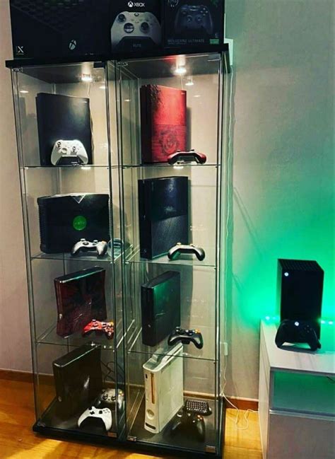 A Display Case Filled With Lots Of Different Types Of Video Game