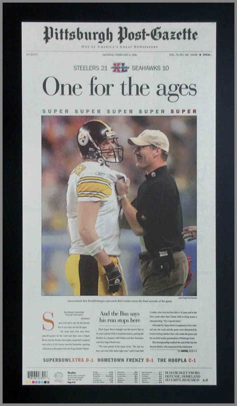 Pittsburgh Steelers Wood Mounted Poster Print - Cowher Roethlisberger ...