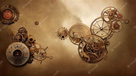 Premium Photo | Steampunk theme template