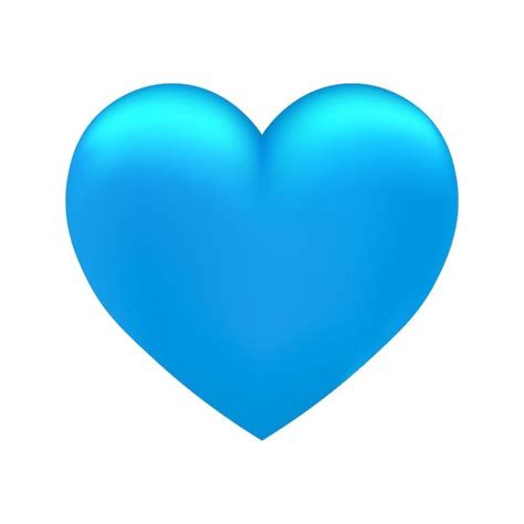 Volumetric Shiny Blue Heart Icon For Valentine S Day