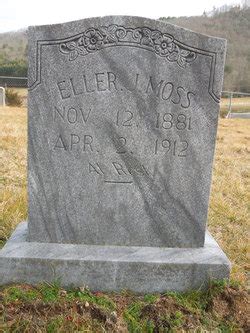 Eller Jane Carroll Moss 1881 1912 Mémorial Find a Grave