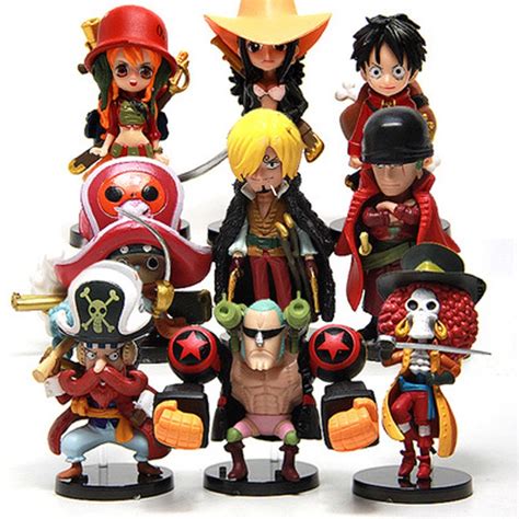 9pçs kit Bonecas Anime One Piece Bonecos Actio Figure Gracinha Fantasia