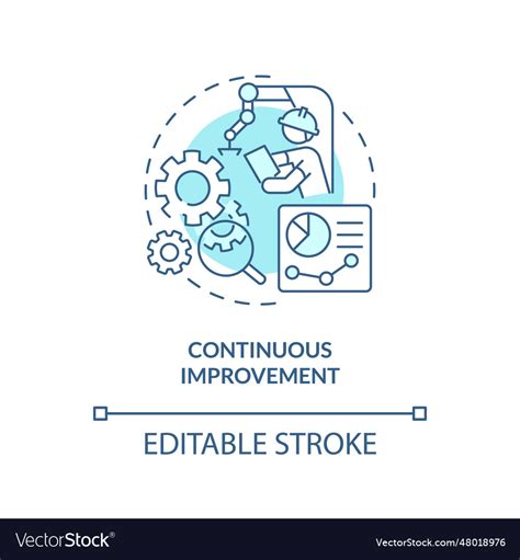 Customizable Continuous Improvement Line Icon Vector Image