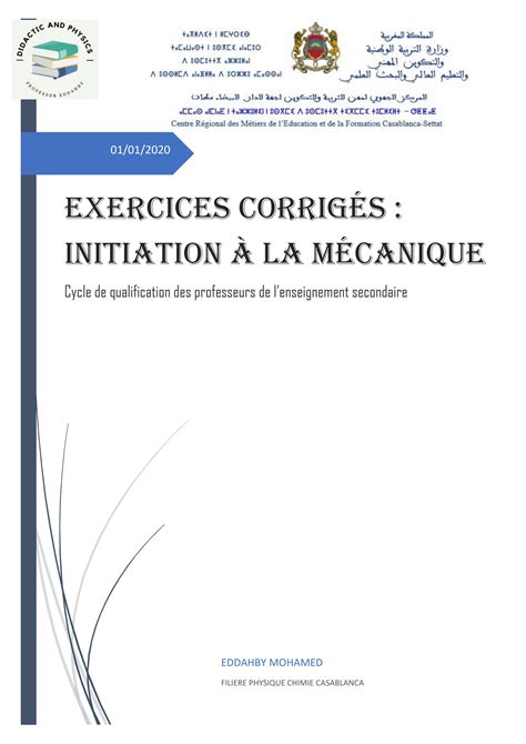 Solution Exercices Corrig S Initiation La M Canique Studypool