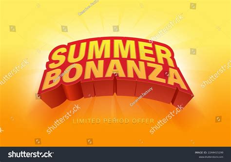 Summer Bonanza 3d Logo Units Markating Stock Vector Royalty Free